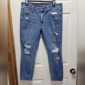 Old Navy Midrise Super Skinny Rockstar Cropped Jeans